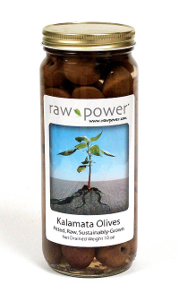 Click to enlarge Kalamata Olives, pitted, Raw Power (10 oz, raw, sustainably-grown)