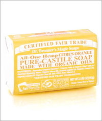 Click to enlarge Dr. Bronner's Pure Castile Bar Soap, Citrus Orange (5 oz)