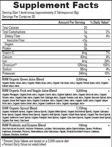 Perfect Food RAW, powder (240 grams, raw, organic)