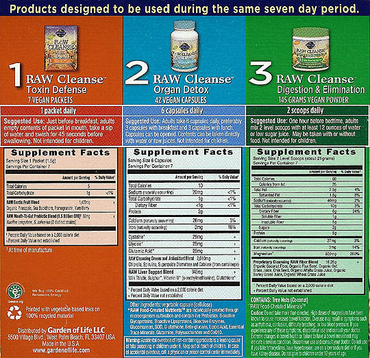 RAW Cleanse, Garden of Life (7-day Cleanse)