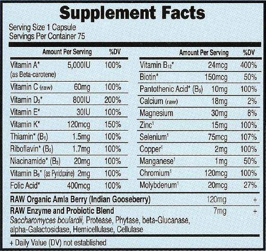 RAW One for Men, Vitamin Code, capsules (75 v-caps)