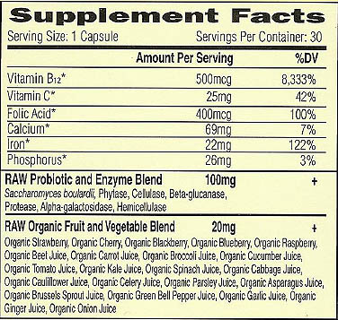 RAW Iron, Vitamin Code, capsules (30 v-caps)