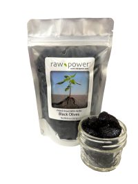 Click to enlarge Olives, Black, Pitted, Dried, with Herbs, Raw Power (8 oz)