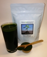 Click to enlarge Thor's Hammer Superfood POWDER, Raw Power (8.8 oz, 250 g, pure chlorella/pure spirulina blend)