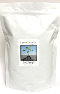 Click to enlarge POWDER: Thor's Hammer Superfood Powder, Raw Power (KILO, 35.2 oz, 1000 g, pure chlorella/pure spirulina blend)